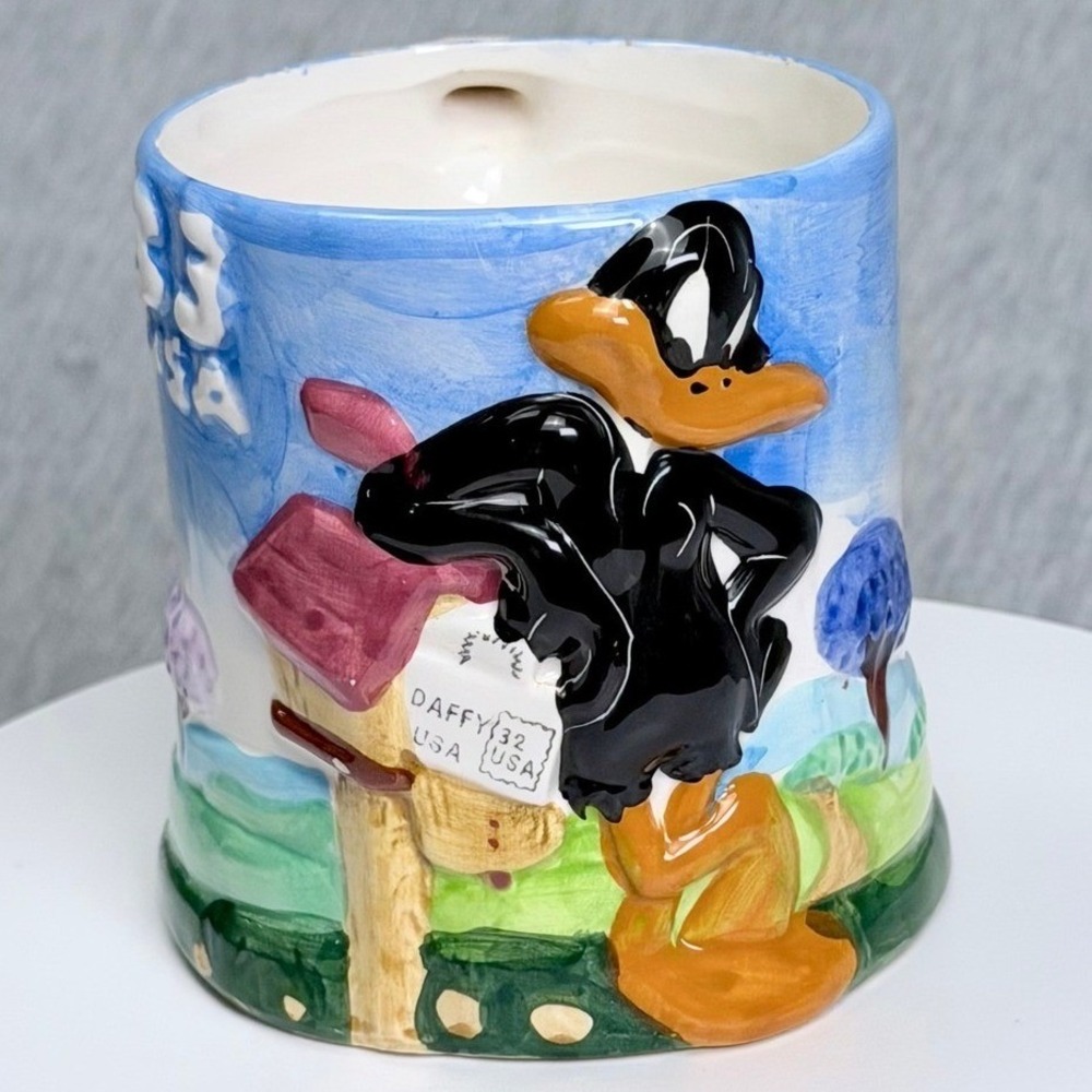 Vintage 1999 Gibson Looney Tunes Daffy Duck 3D Mailbox Ceramic Coffee Mug M125